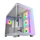 FSP M580 White Gaming ATX Mid-Tower 3D Curved Glass Case Up to ATX MB Supported White Case **Last Stock**