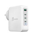J5create JUP43130 130W GaN USB-C 4-Port Charger - (USB-C PDx 3 USB-A x 1 with Auto Balance Output) - Charge your phones tablets or laptops