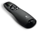 Logitech Wireless Presenter R400 USB 2.4GHz Wireless Receiver On/Off Switch Battery Indicator (Powered by 2 x AAA batteries included)