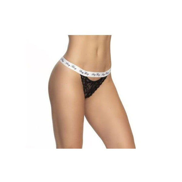 Lace Keyhole V Back Pantie Black Medium Large