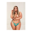 Lace Open Crotch Panty Teal