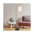 Metal Floor Lamp With Opal Glass Shade