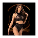 Lapdance 2Pc Crop Top And High Waisted Hot Pant Black One Size