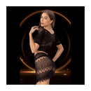 Lapdance 2Pc Crop Top And Skirt Black One Size