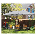 Large Double Sided Patio Umbrella With Crank And 12 Ribs Grey