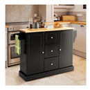 Large Mobile Kitchen Island Cart With Adjustable Shelves