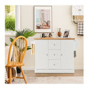 Large Mobile Kitchen Island Cart With Adjustable Shelves
