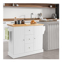 Large Mobile Kitchen Island Cart With Adjustable Shelves