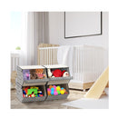 Large Stackable Bins Cubes With Lids Storage Organizers Grey