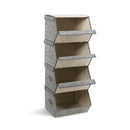Large Stackable Bins Cubes With Lids Storage Organizers Grey