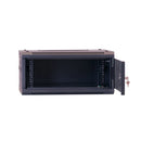 Ldr Assembled 4U Hinged Wall Mount Cabinet 600X550Mm Glass Door Black