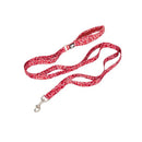 Floral Multi Handle Dog Lead Red