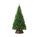 Led Christmas Tree 7Ft With Rattan Tree Skirt Warm Light Green