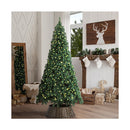 Led Christmas Tree 7Ft With Rattan Tree Skirt Warm Light Green