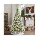 Led Christmas Tree 6Ft With Tree Skirt Light Snow Sprayed Green