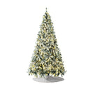 Led Christmas Tree 7Ft With Tree Skirt Light Snow Sprayed Green