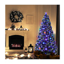 Led Christmas Tree 7Ft With Tree Skirt Light Snow Sprayed Green