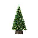 Led Christmas Tree 8Ft With Rattan Tree Skirt Warm Light Green