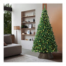 Led Christmas Tree 8Ft With Rattan Tree Skirt Warm Light Green