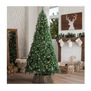 Led Christmas Tree 8Ft With Rattan Tree Skirt Warm Light Green