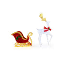 Led Lighted Christmas Reindeer And Santa Sleigh