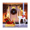 Led Lighted Christmas Reindeer And Santa Sleigh