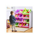 12 Bins Kids Toy Box Bookshelf
