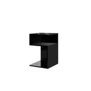 1Pc Bedside Table Drawer Side Black