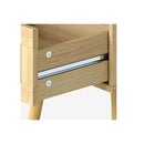 2X Bedside Tables Set Wooden Nightstand Rattan Drawers