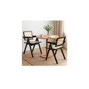 2X Black Wicker Armchair Dining Chair