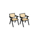 2X Black Wicker Armchair Dining Chair