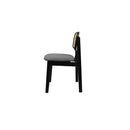 2X Dining Chair Wood Rattan Armless