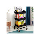 3 Tiers Kitchen Trolley Cart Black