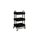 3 Tiers Kitchen Trolley Cart Black