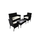 4Pcs Outdoor Furniture Setting Black