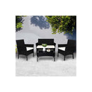 4Pcs Outdoor Furniture Setting Black