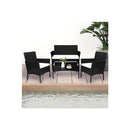 4Pcs Outdoor Furniture Setting Black