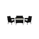 4Pcs Outdoor Furniture Setting Black