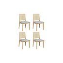 4X Cane Dining Chair Rattan Armless Seat