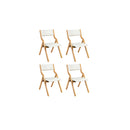 Dining Chairs Foldable Pu Beige
