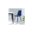 4X Dining Chairs Kitchen Velvet Blue