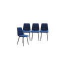 4X Dining Chairs Kitchen Velvet Blue