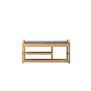 Bamboo Shoe Rack Bench Entryway Seat