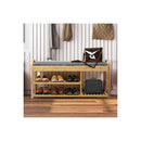 Bamboo Shoe Rack Bench Entryway Seat
