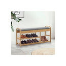 Bamboo Shoe Rack Bench Entryway Seat