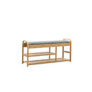 Bamboo Shoe Rack Bench Entryway Seat