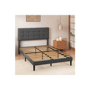 Bed Frame Upholstered Platform Mattress Base Dark Grey