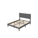 Bed Frame Upholstered Platform Mattress Base Dark Grey