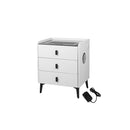 Bedside Table Led Lights Storage Drawers