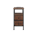 Bedside Table 2 Drawers Cabinet Brown